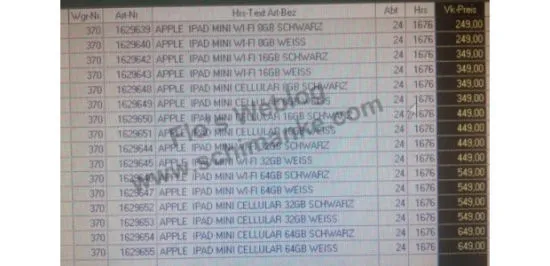 iPad Mini价格曝光！最低也要2000元 坑爹啊
