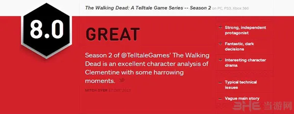 行尸走肉第二季第一章获IGN8.0好评 技术问题还待加强