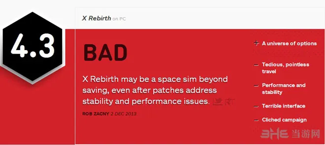X重生IGN评分为4.3差评 还未重生就已毁灭