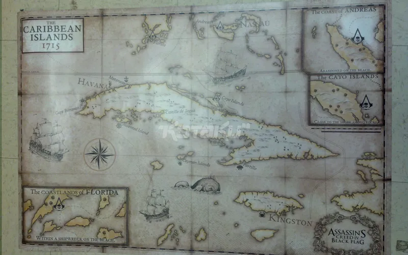 曝光的《刺客信条4》加勒比海地图(gonglue1.com)