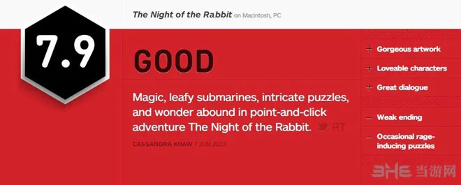 《兔子之夜》获IGN7.9好评 结局羸弱需改善