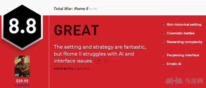 罗马2全面战争ign评分为8.8 电影版战斗场面令人难忘