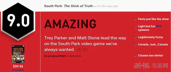 南方公园真理之杖获IGN9.0高分 幽