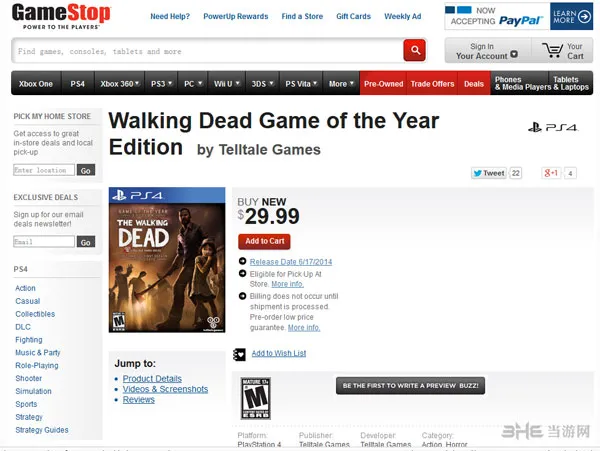 行尸走肉年度版上架PS4 6月17日揭