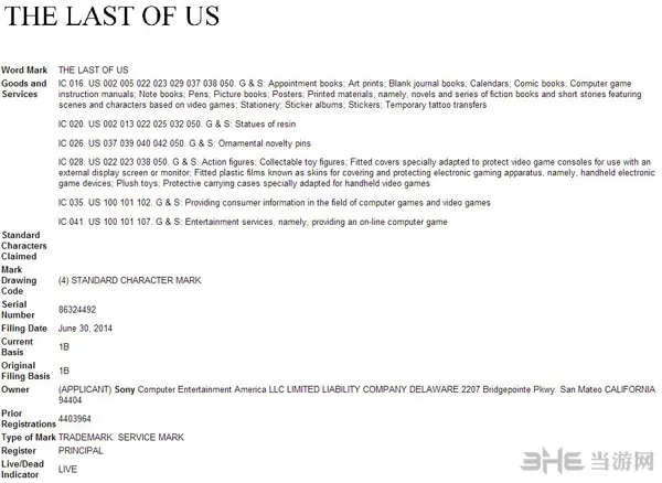 美国末日新商标注册 未来将会网游化