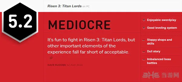 崛起3泰坦之王获IGN5.2中评 游戏体验有待提高