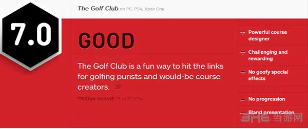 高尔夫俱乐部获IGN7.0好评 球类游