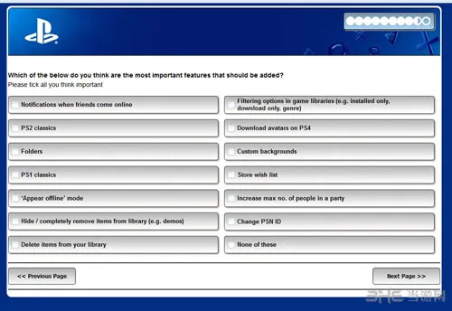 PS4 4.0固件调查问卷泄露 国外论坛玩家截图为证