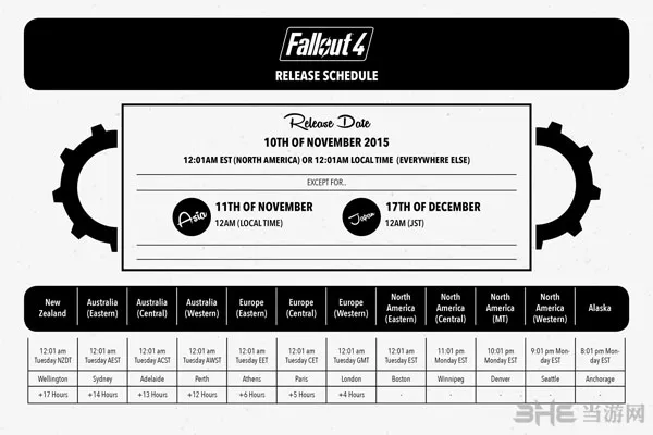 辐射4全球发售时间表放出 11月11日