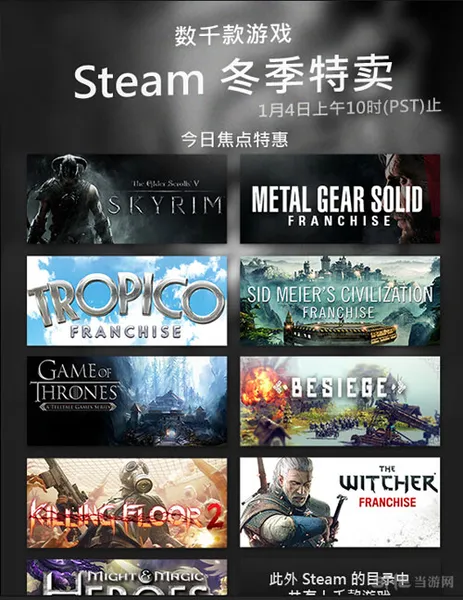 Steam冬季特卖今日开启 游戏打折幅