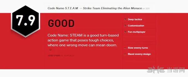 代号蒸汽获IGN7.9好评 多人游戏备受好评