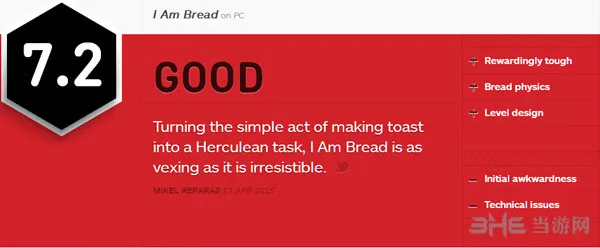 我是面包获IGN7.0好评 面包物理效果值得体验