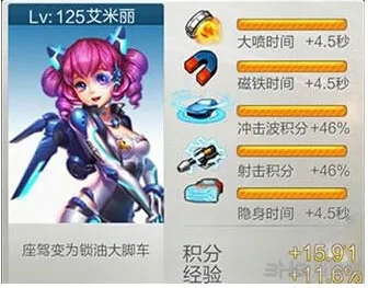 天天飞车艾米丽怎么样 艾米丽满级属性技能详解