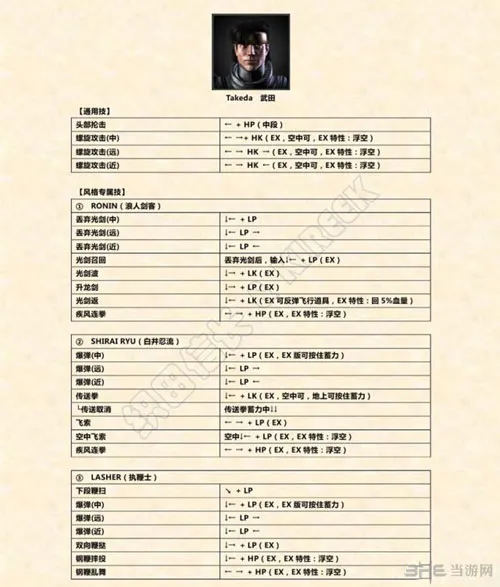 真人快打X武田怎么出招 武田出招方法攻略