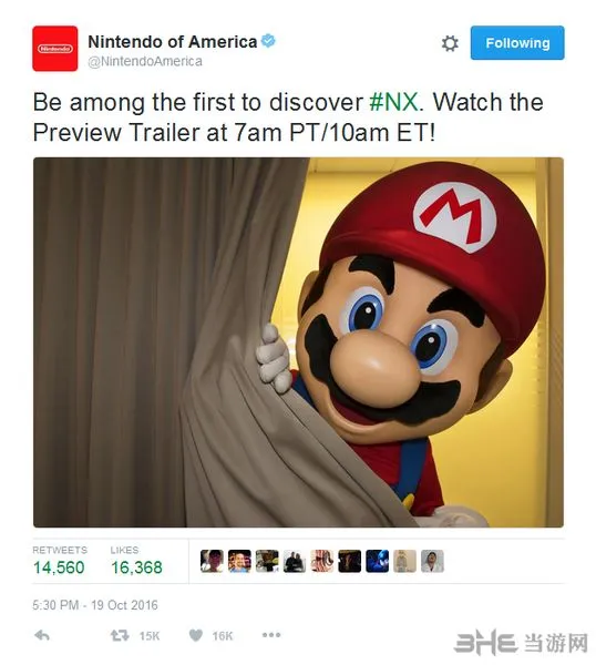 任天堂NX将在今晚22时公布 官方将会放出3分钟介绍视频