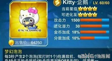 全民飞机大战Kitty企鹅怎么样 Kitty企鹅属性解析攻略