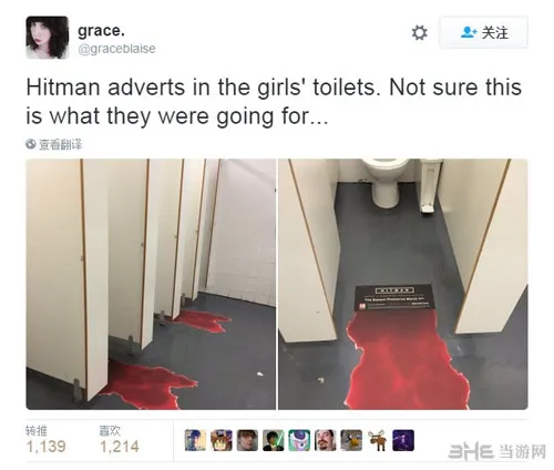 《杀手6》广告也血腥暴力 放在女厕