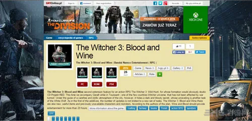 巫师3DLC血与酒发售日期曝光 或于下月上市