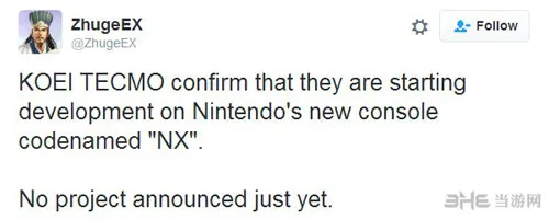光荣将为任天堂NX主机开发游戏 再