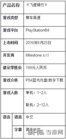 赛车竞速大作《极速骑行》PS4简体