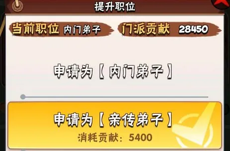 暴走大侠12月新版本少林提升职位所需贡献一览