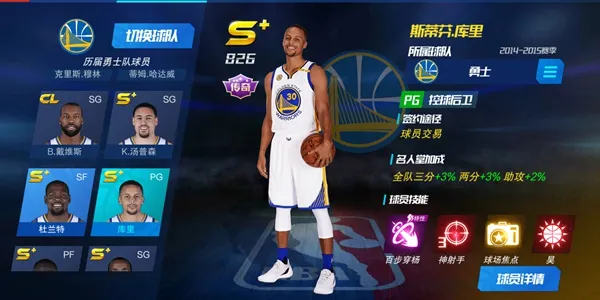 NBA篮球大师库里技能介绍 库里组合