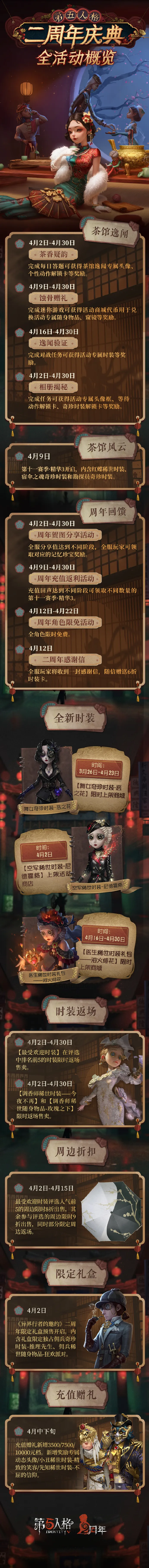 第五人格二周年活动汇总 茶馆逸闻