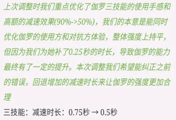 王者荣耀伽罗体验服再次被削弱有什